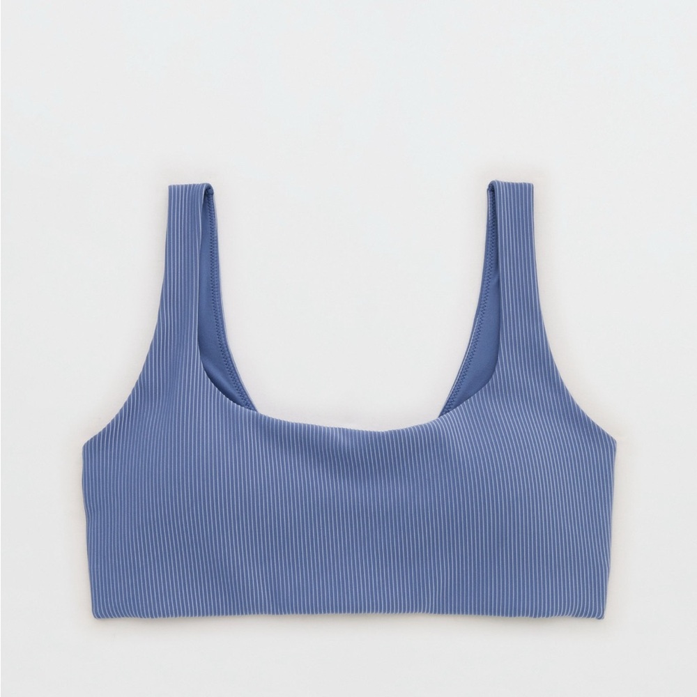 Ribbed Scoop Bralette - Blue Aerie
